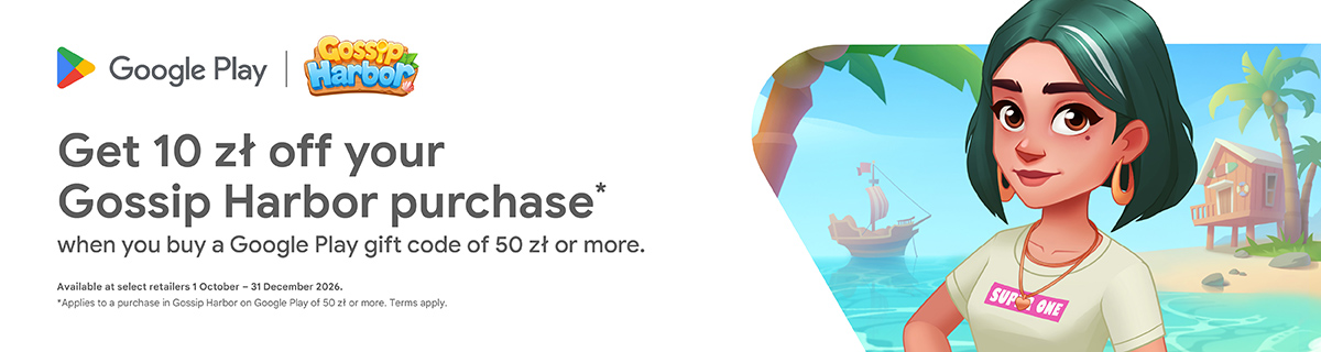 Get a discount on your Gossip Harbor purchase when you buy a Google Play gift code
