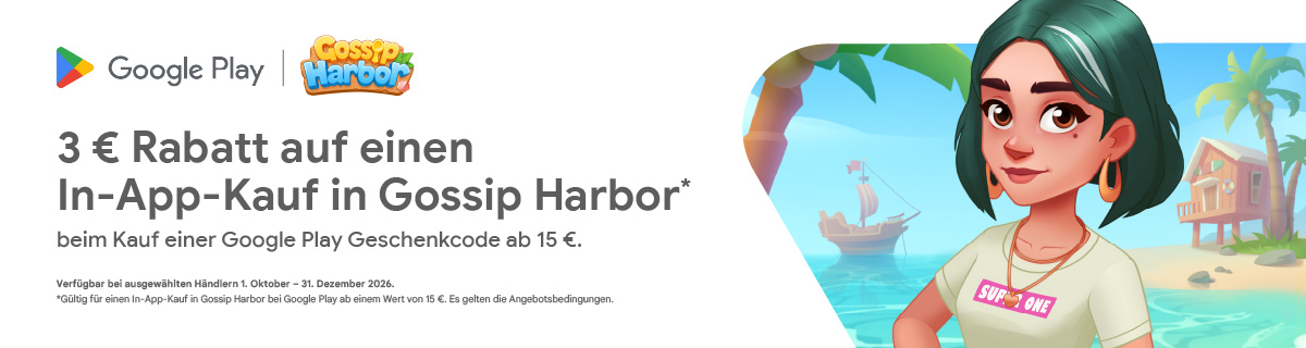 Get a discount on your Gossip Harbor purchase when you buy a Google Play gift code
